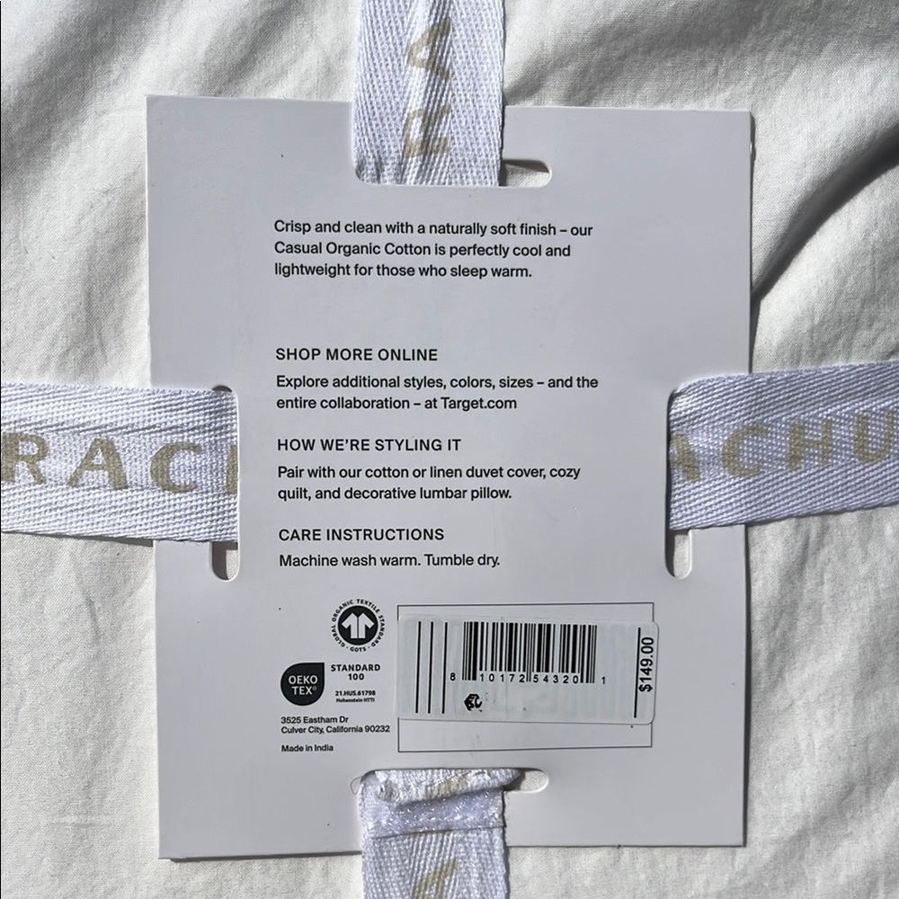 Parachute Casual Organic Cotton Sheet Set - White (Queen) - Picture 8 of 8